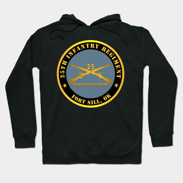 25th Infantry Regiment - Fort Sill, OK - Buffalo Soldiers w Inf Branch Hoodie by twix123844